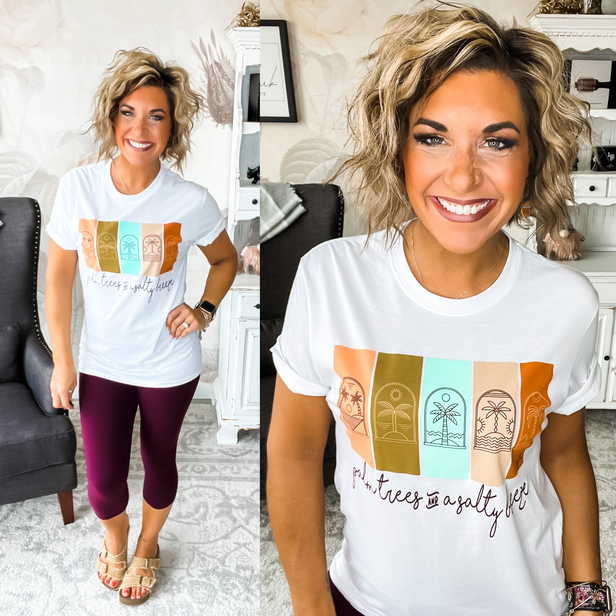Palm Trees and Salty Breeze Graphic Tee