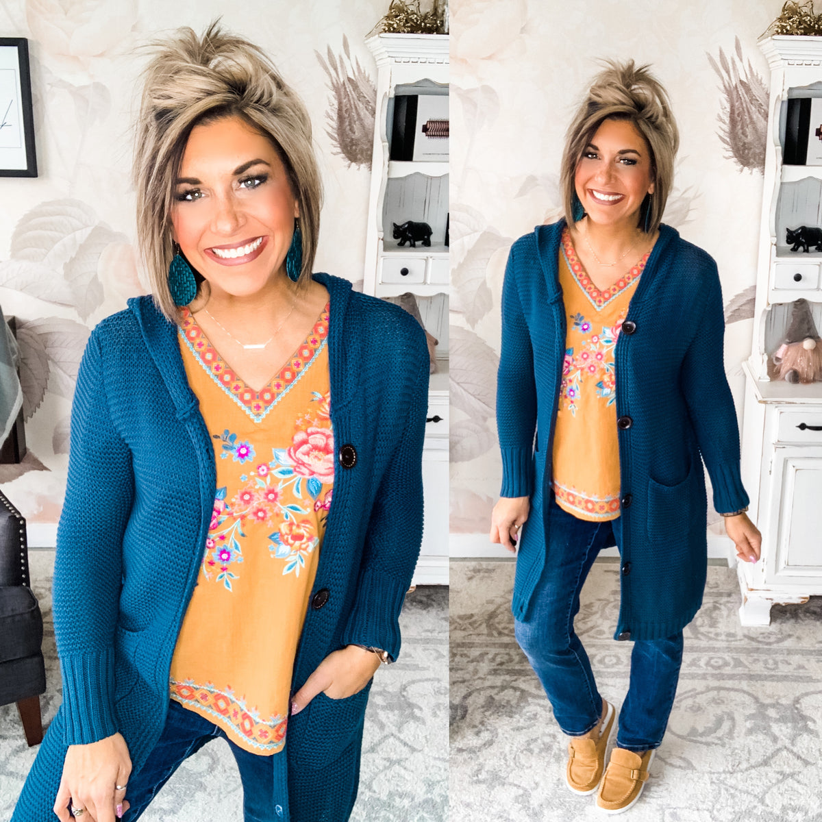 Forever Can't Wait Cozy Cardigan - Teal