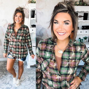 Paddy Girl Bleached Flannel Button Down