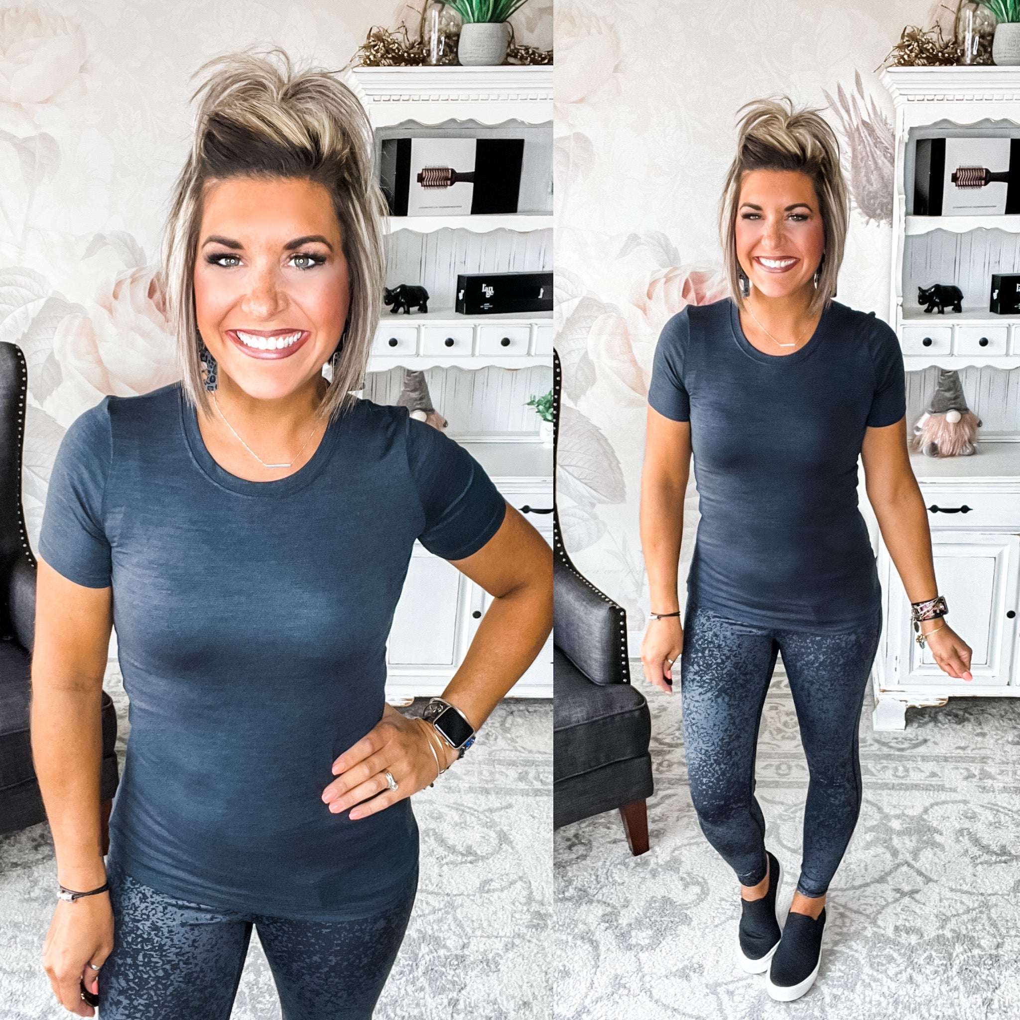 Walk With Me Athletic Tee - Black