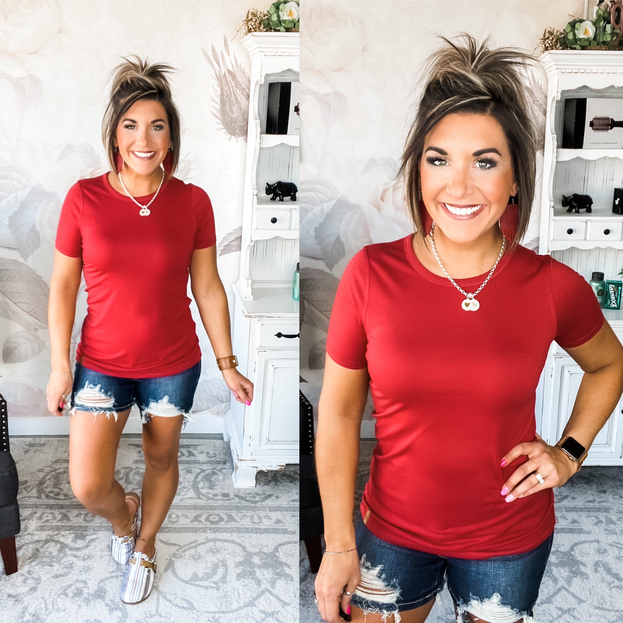 Ampersand Avenue Crew Neck Lulu Tee - Red