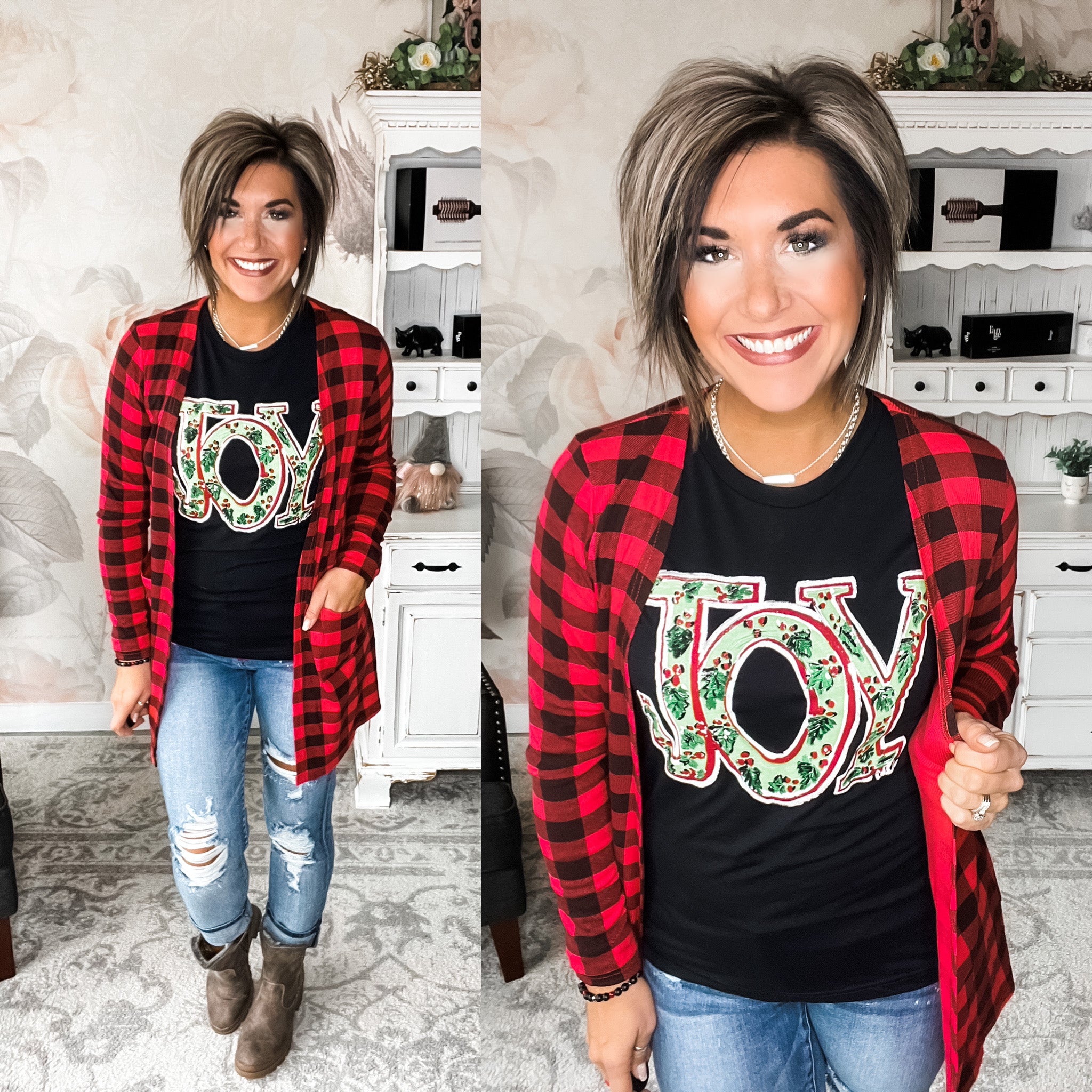 Closer to Forever Buffalo Plaid Cardigan