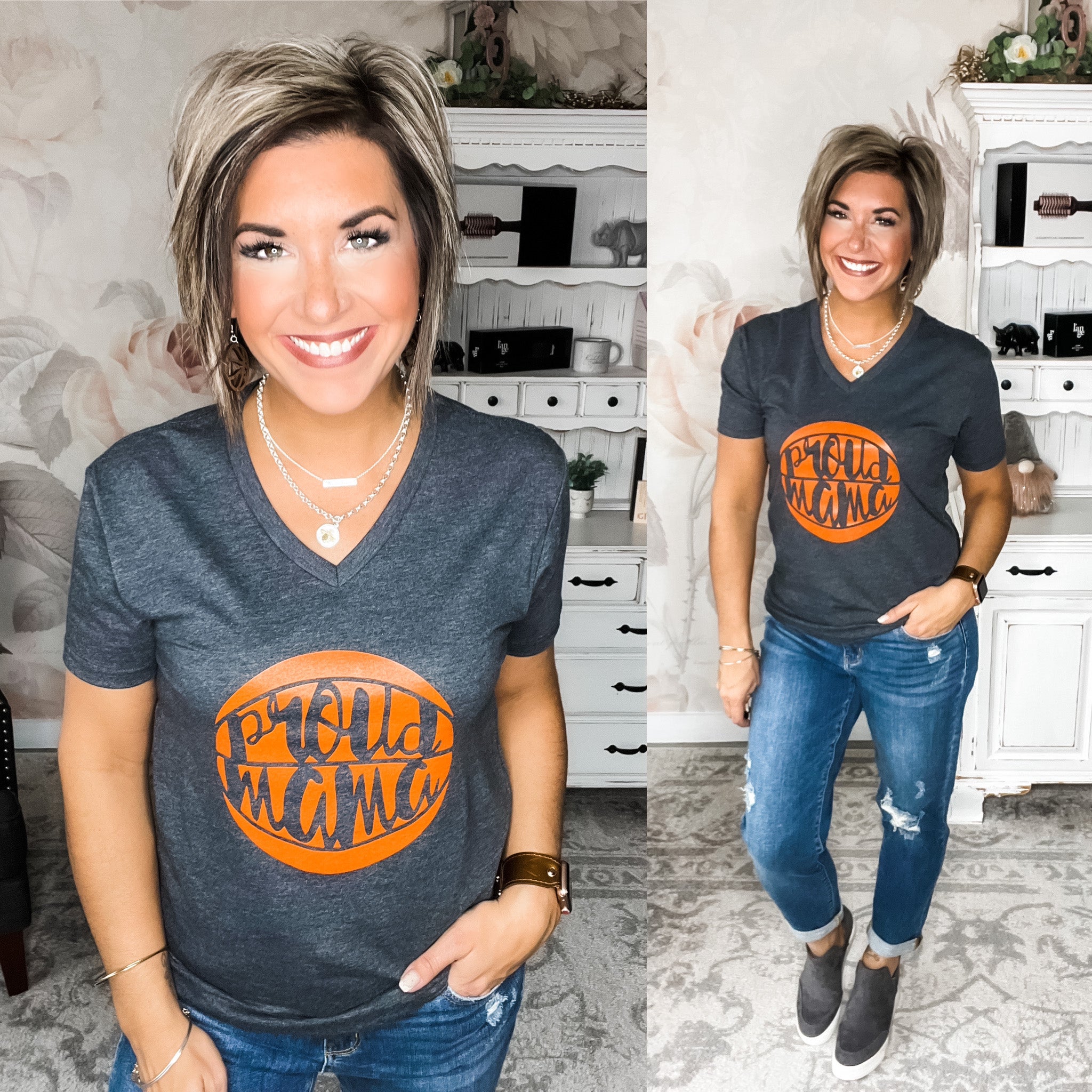 Proud Mama Graphic Tee - Basketball