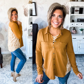 Think About It Button Down - Cognac