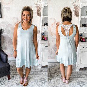 Party In The Back Dress - Light Sage