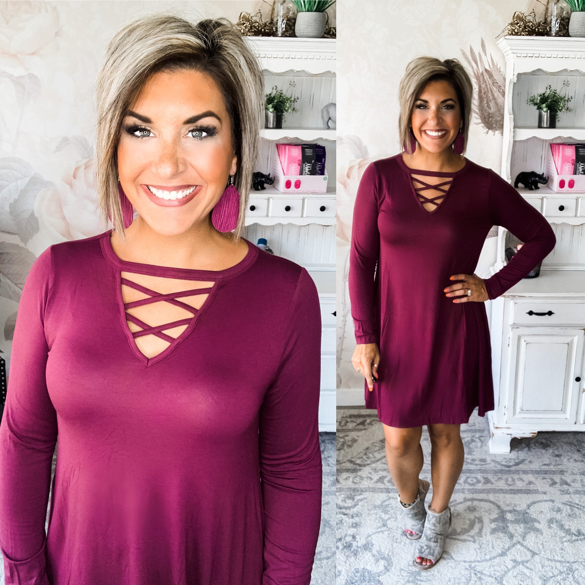 Too Bougie to Be Basic Dress - Plum