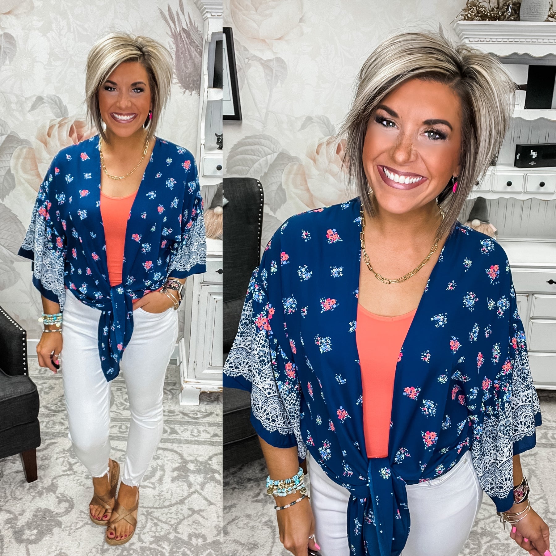 What Dreams Are Made Of Kimono - Navy