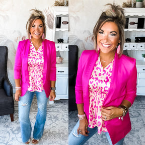 Ready For Success Blazer - Hot Pink