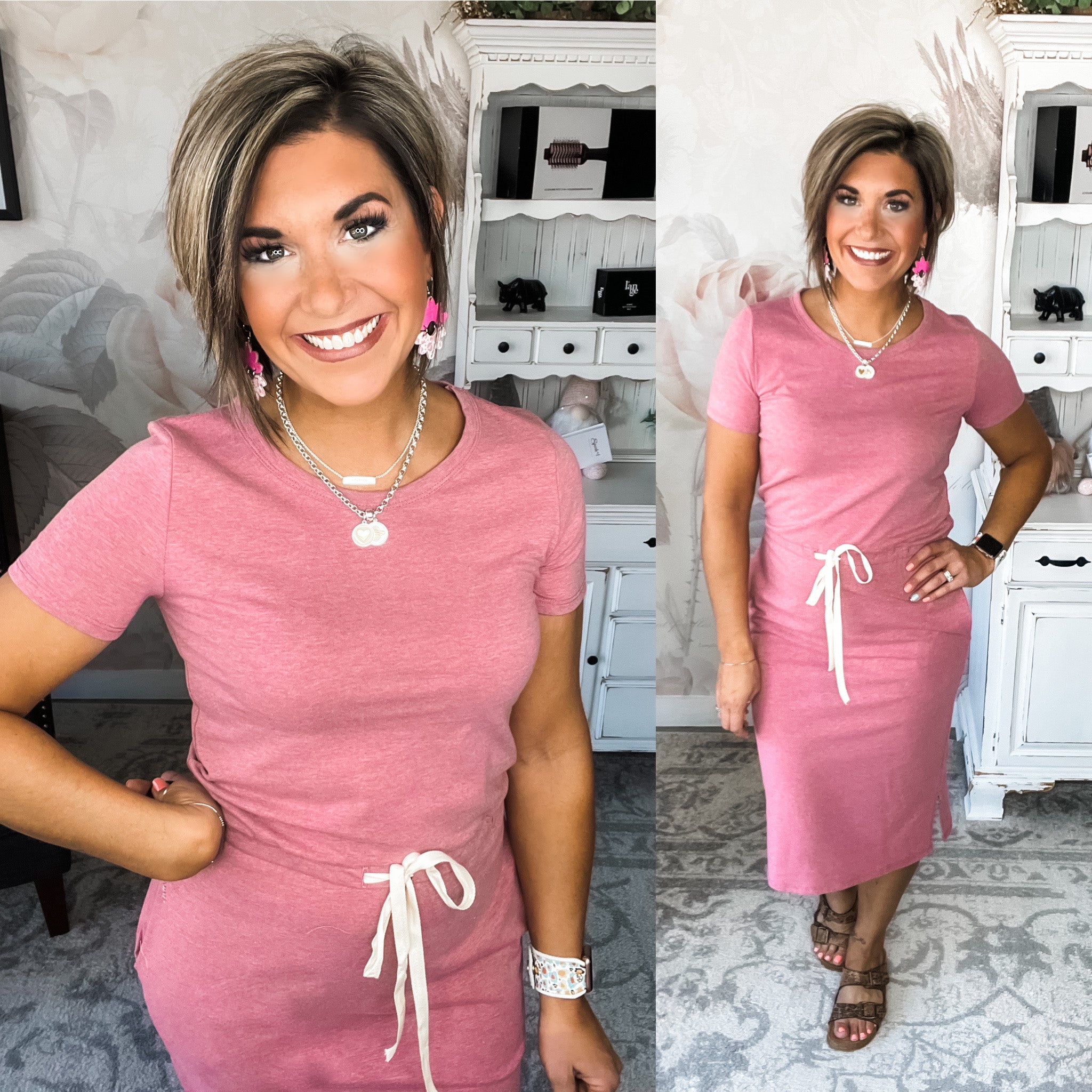 Feel Alive Tshirt Dress - Marsala