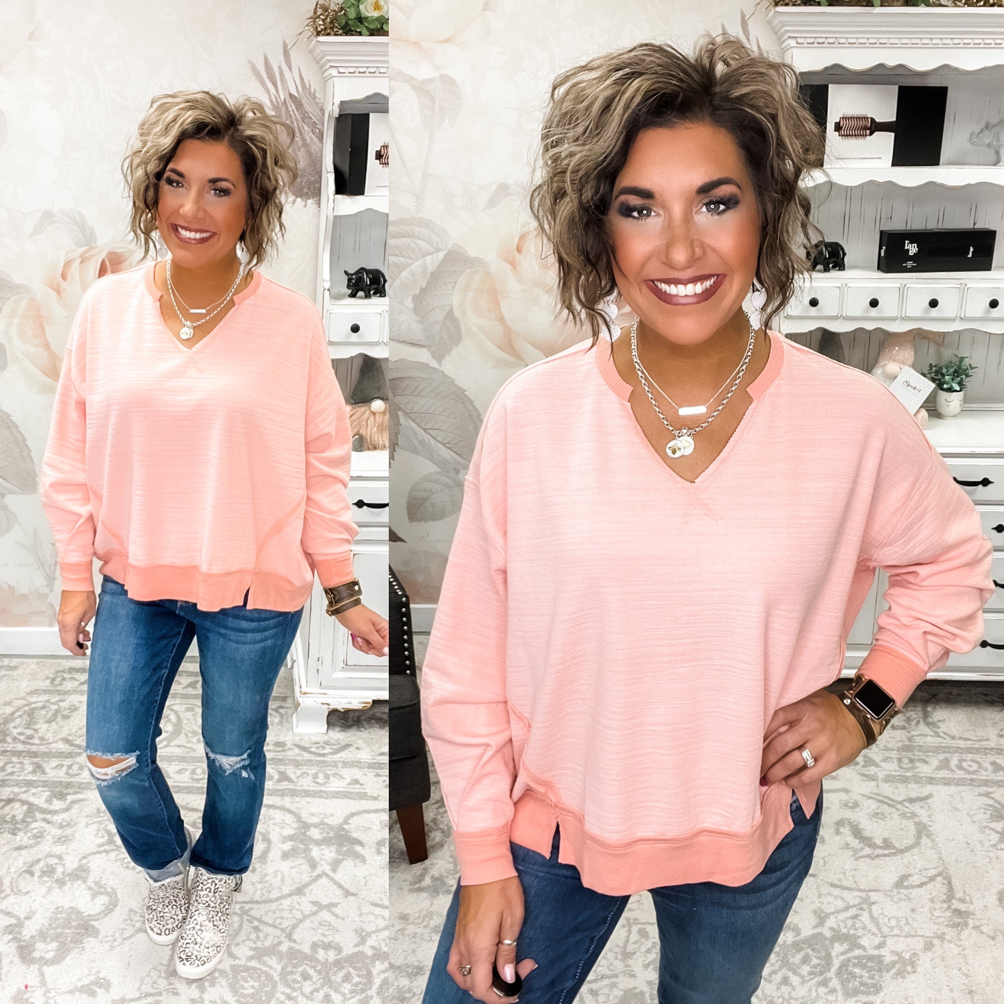 Find the Time Pullover - Peach