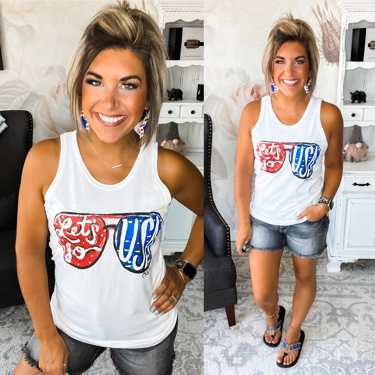 Let's Go USA Graphic Tank