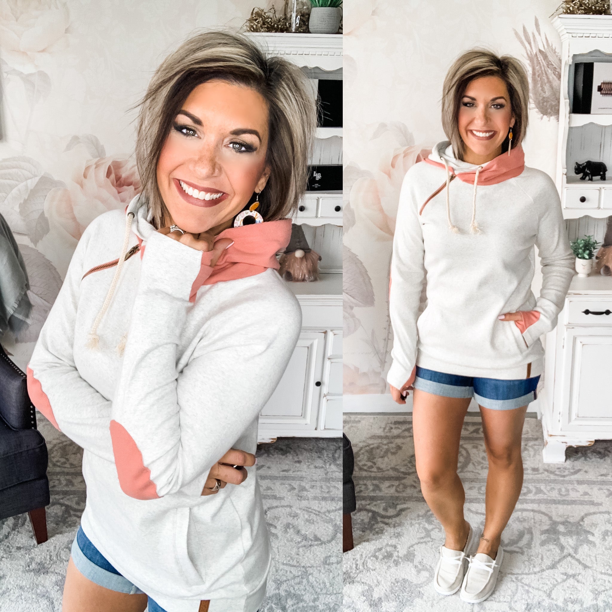 Ampersand Avenue Doublehood™ Sweatshirt Ribbed Elbow Patch - I Pink I Love You