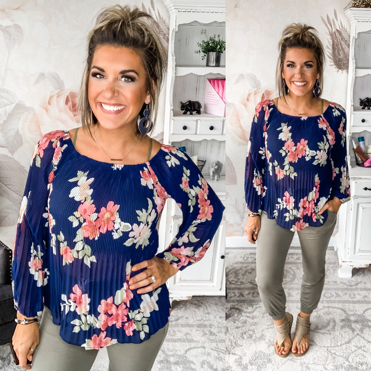Hearts Divided Floral Blouse