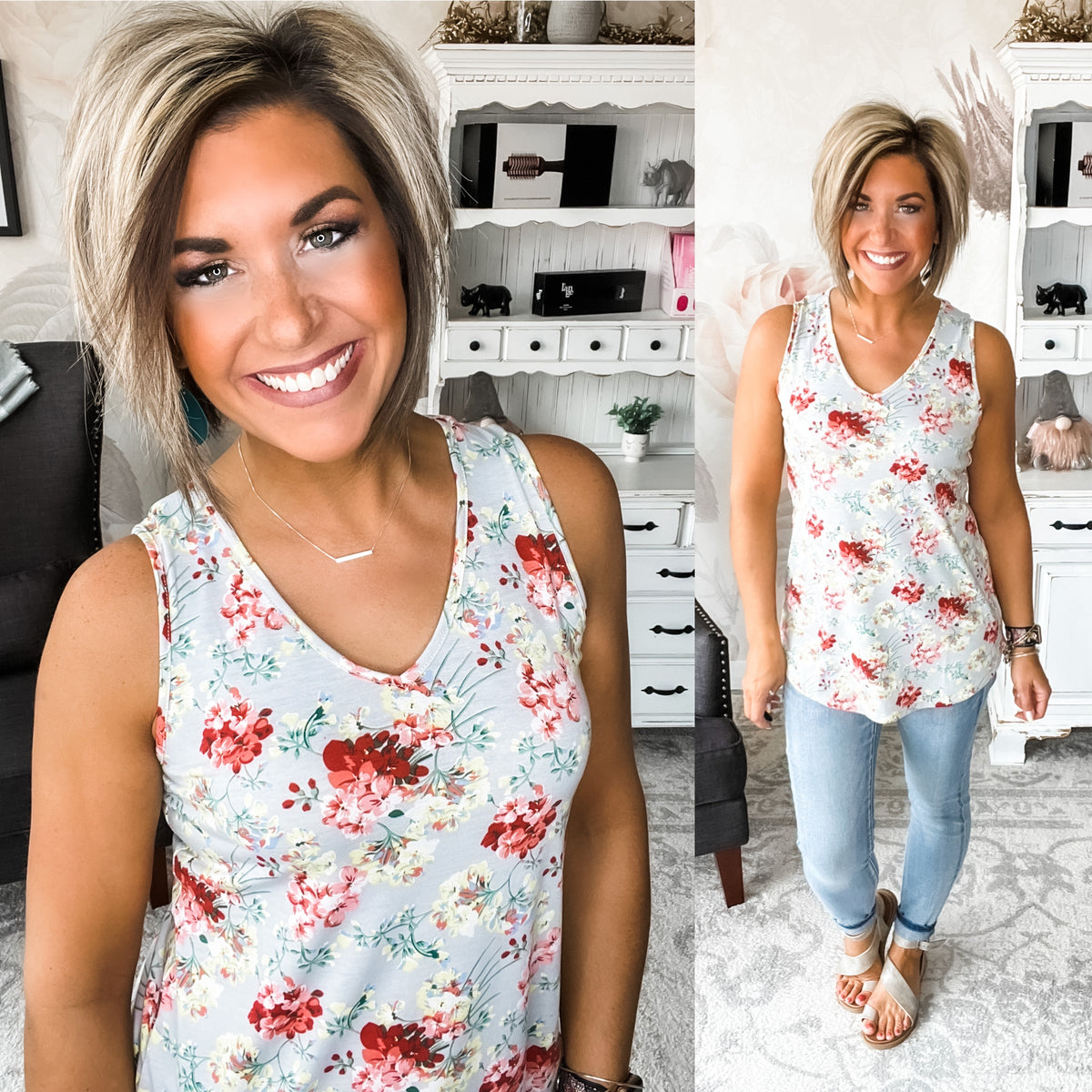 Once Again Floral Tank