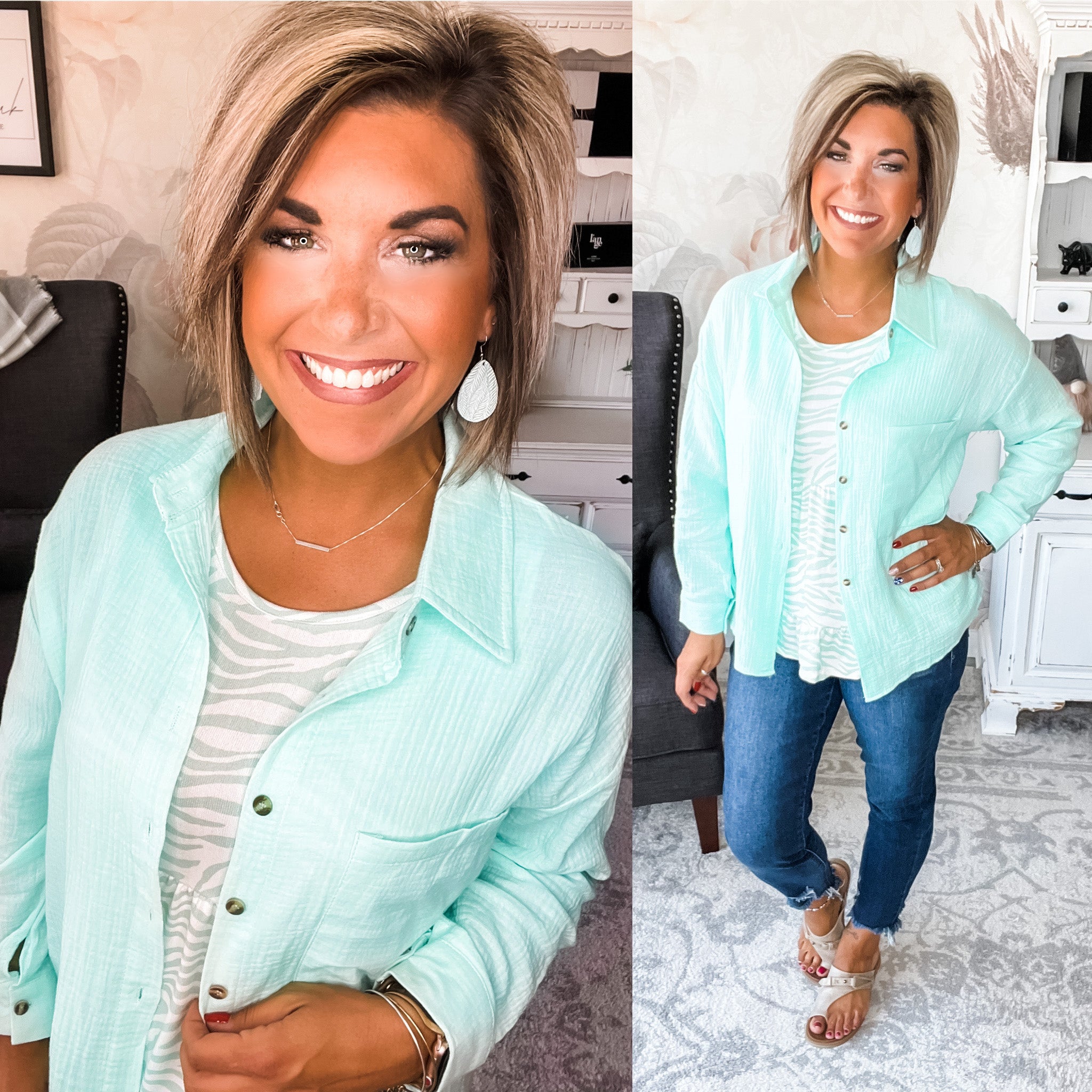 Simple Gestures Button Down Top