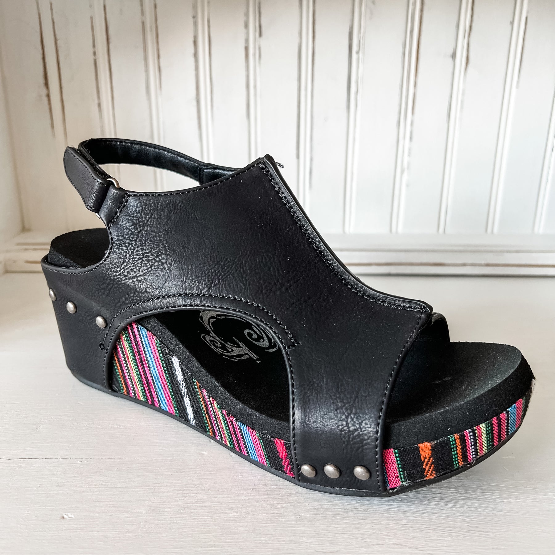 Freedom Wedge Sandals - Black/Pink