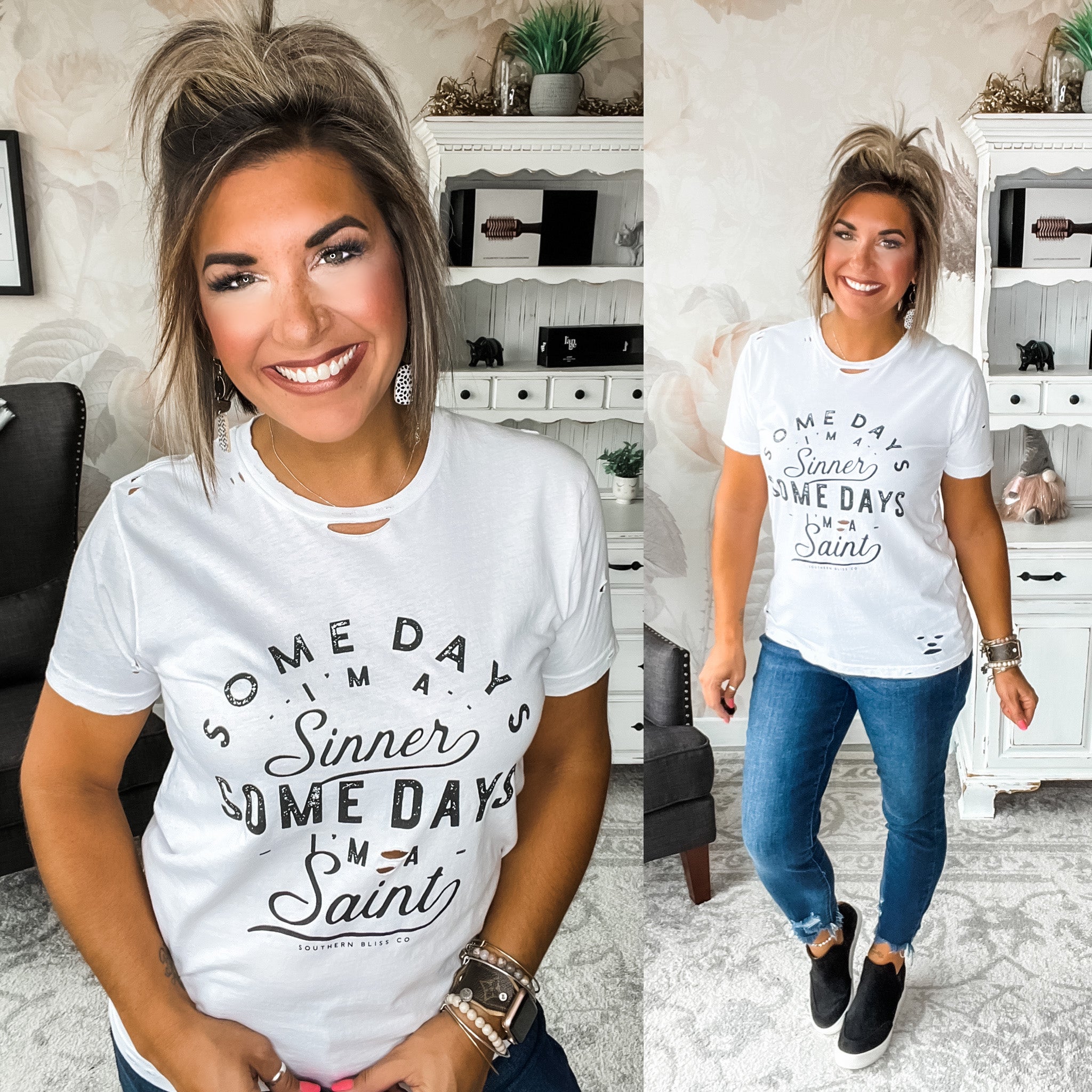 Sinner Saint Destroyed Graphic Tee