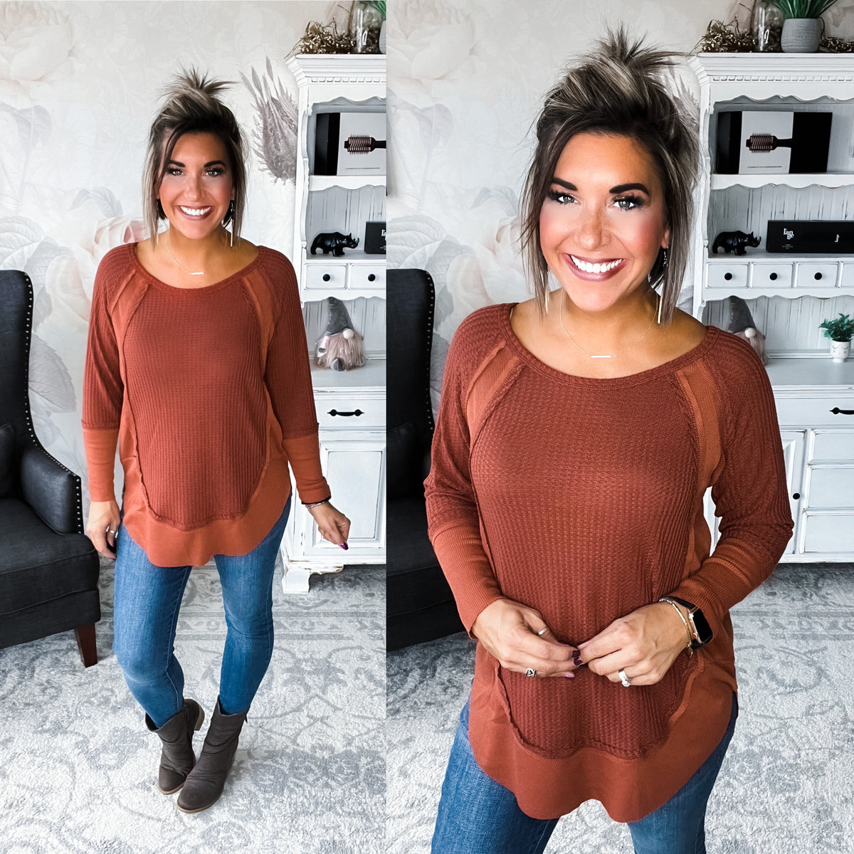 We Fell in Love Thermal Knit Top