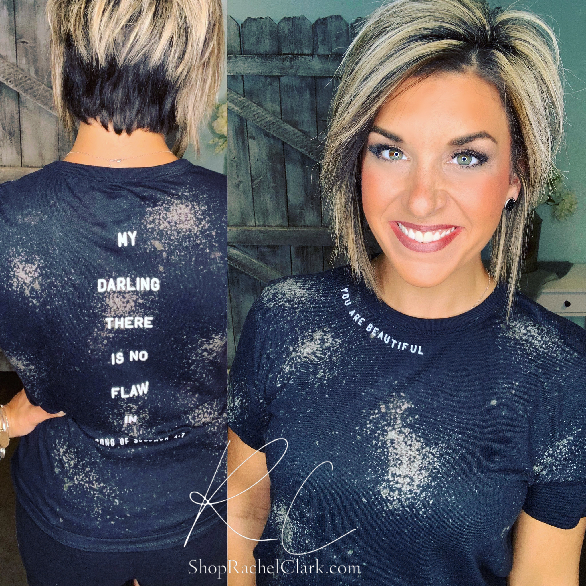 You Are Beautiful Black Bleached Tee + Youth Sizes