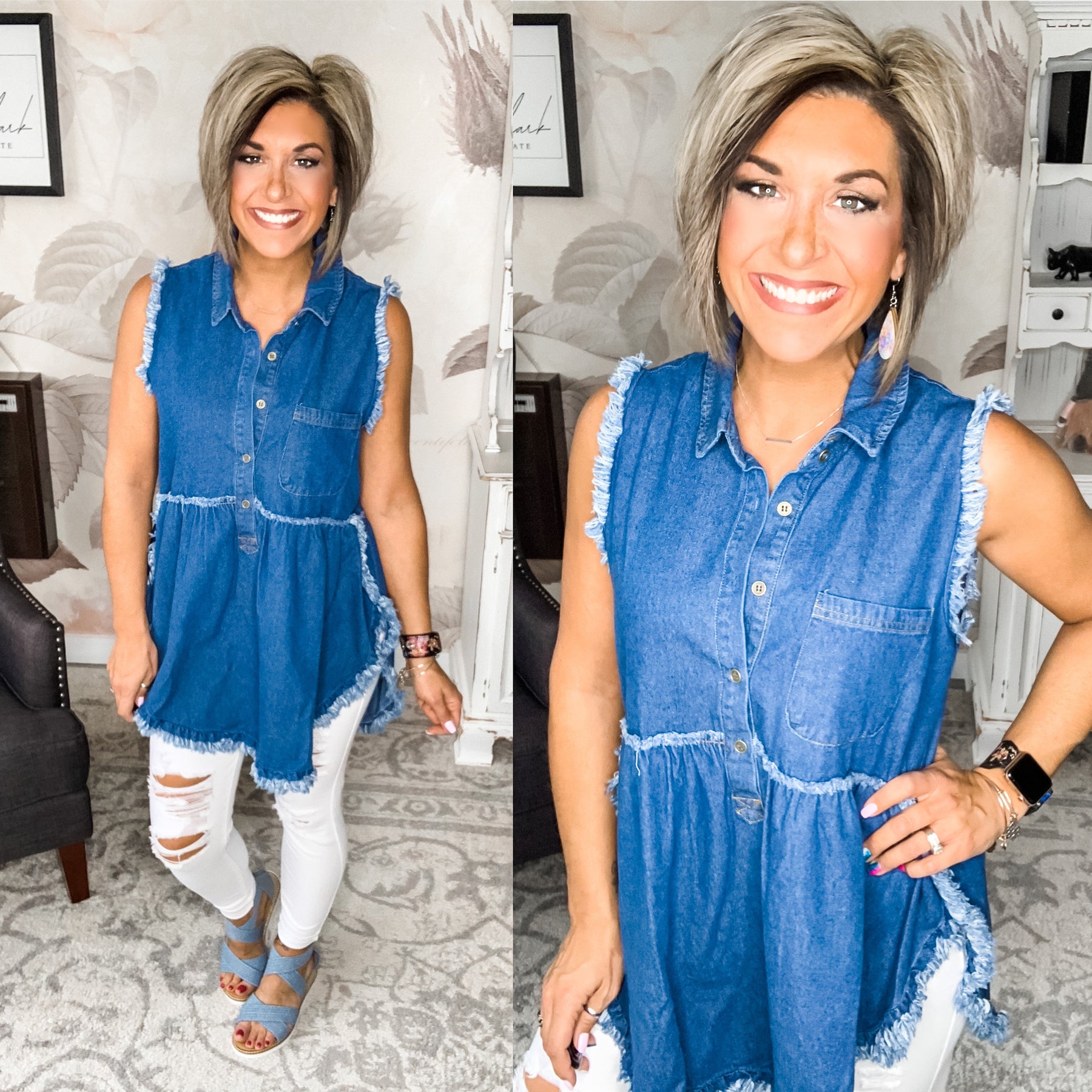 A Day Away Denim Tunic Dress