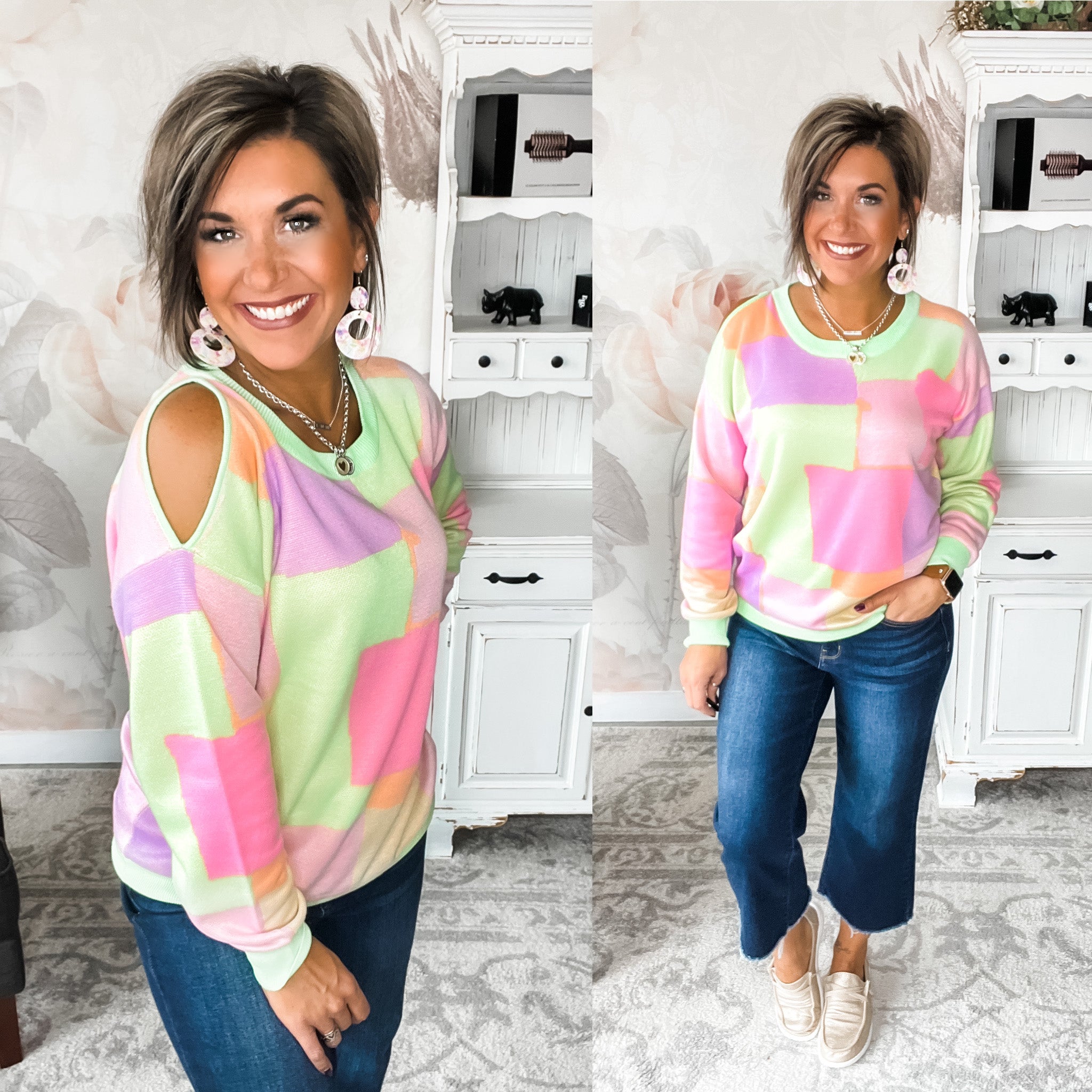 Take It Easy Colorblock Sweater
