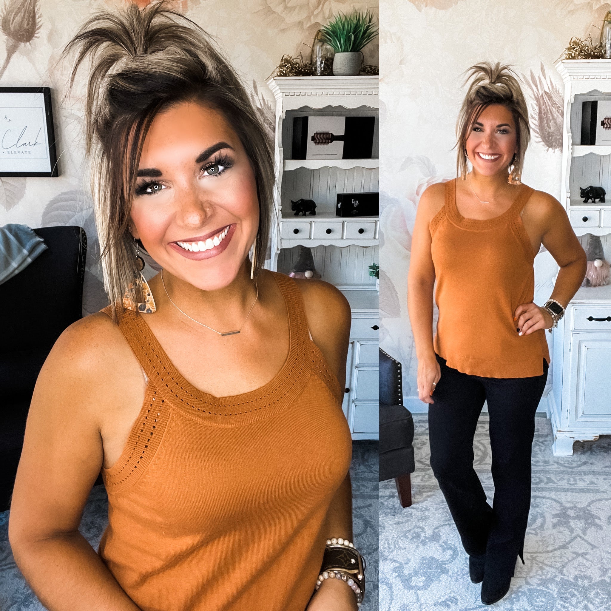 Forever Mine Sweater Tank - Chestnut