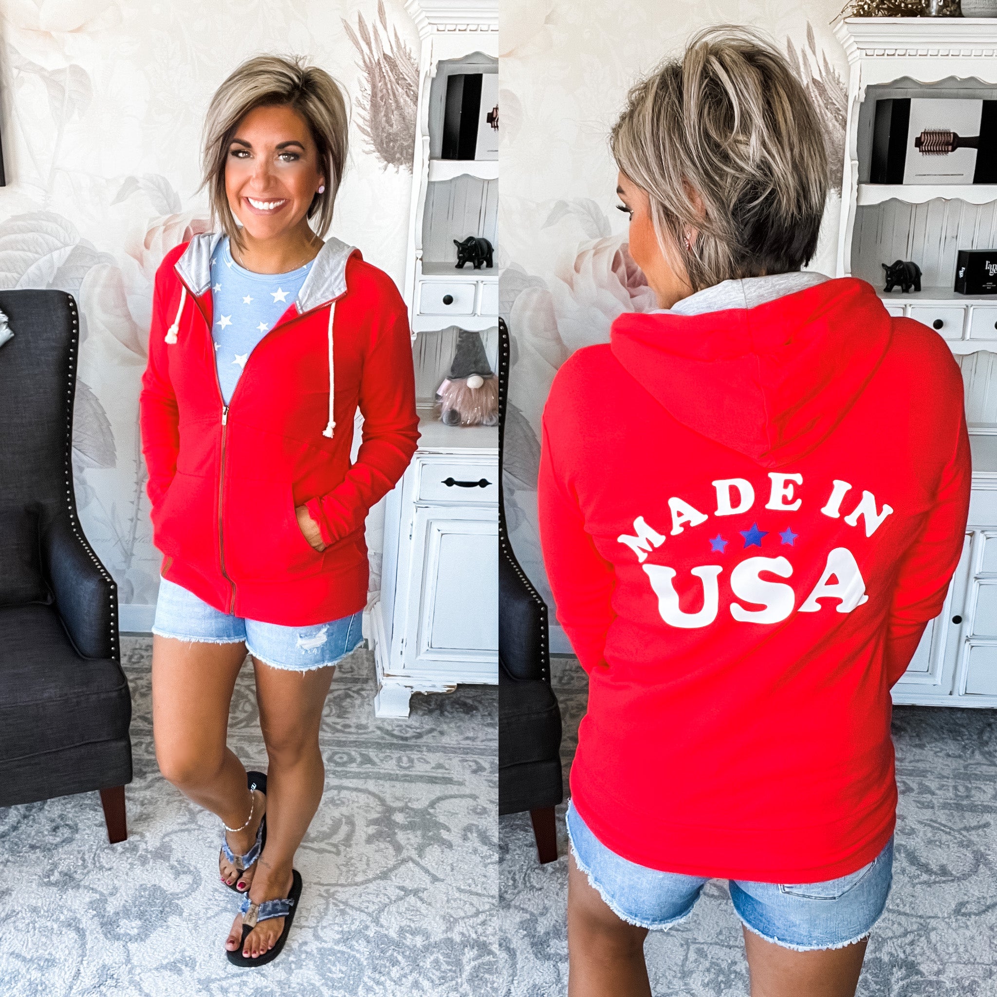 Ampersand Avenue Fullzip Sweatshirt Made in the USA