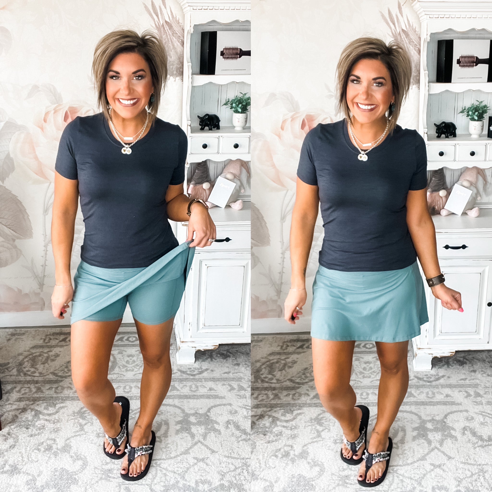 Feeling So Sweet Active Skort - Tidewater Teal