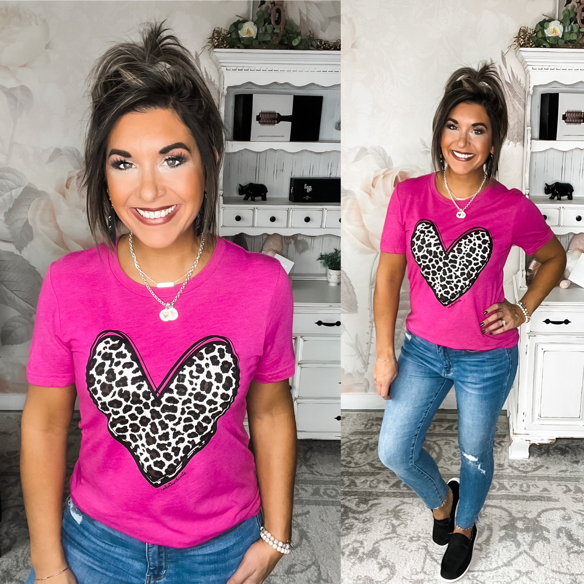Leopard Heart Graphic Tee