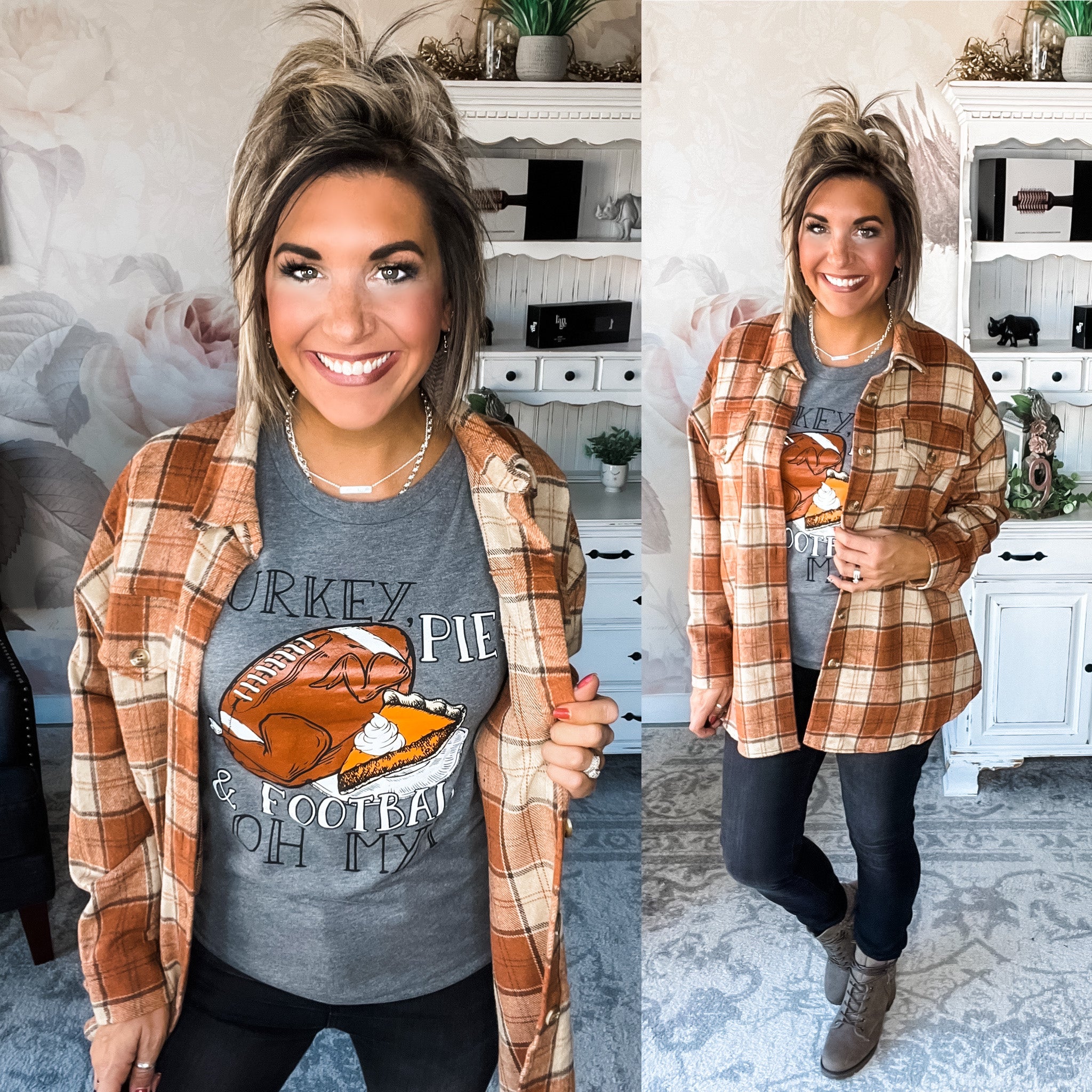 Turkey, Pie & Football Graphic Tee