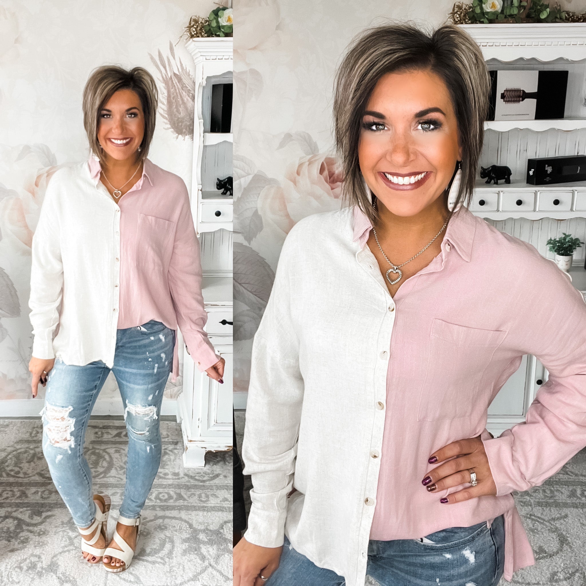Wishing on Forever Linen Button Down