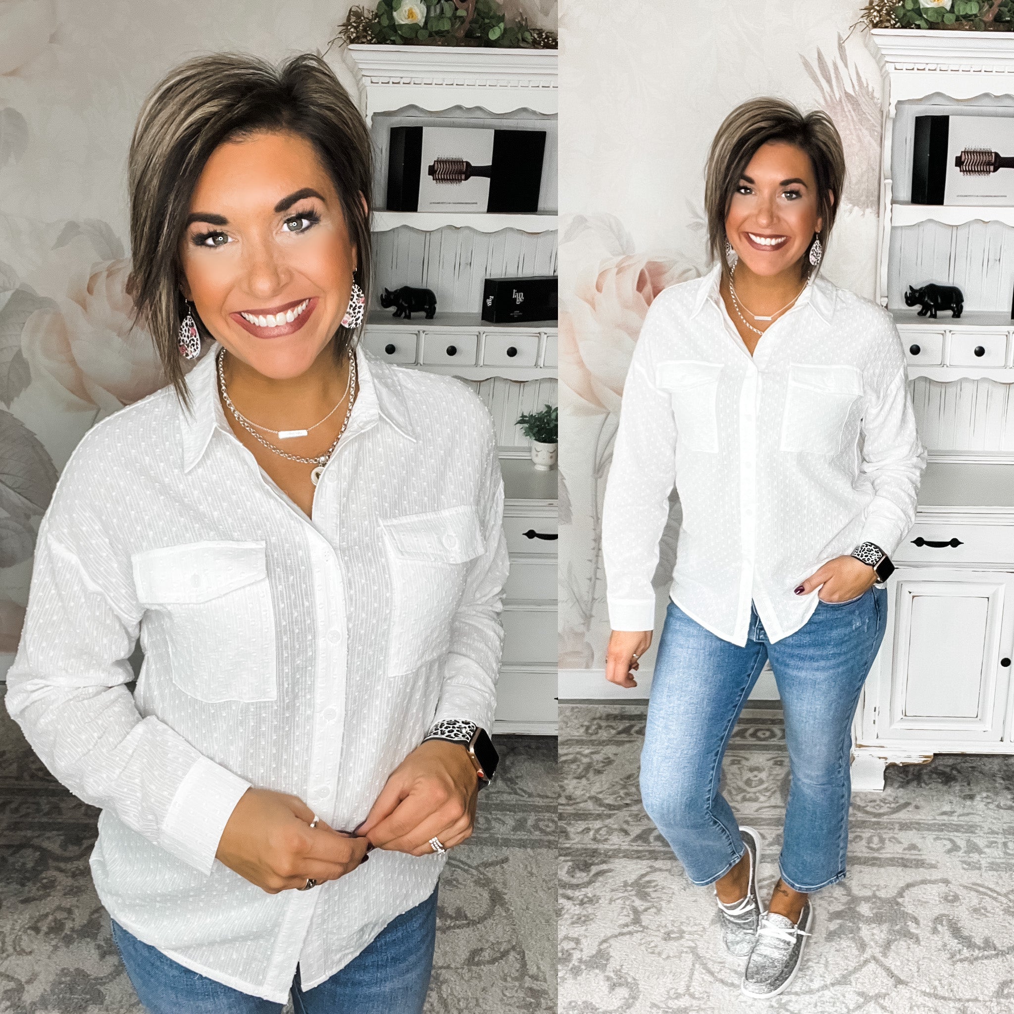 We Know The Feeling Button Down - White