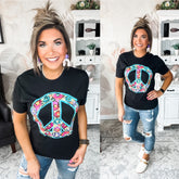 Floral Peace Sign Graphic Tee