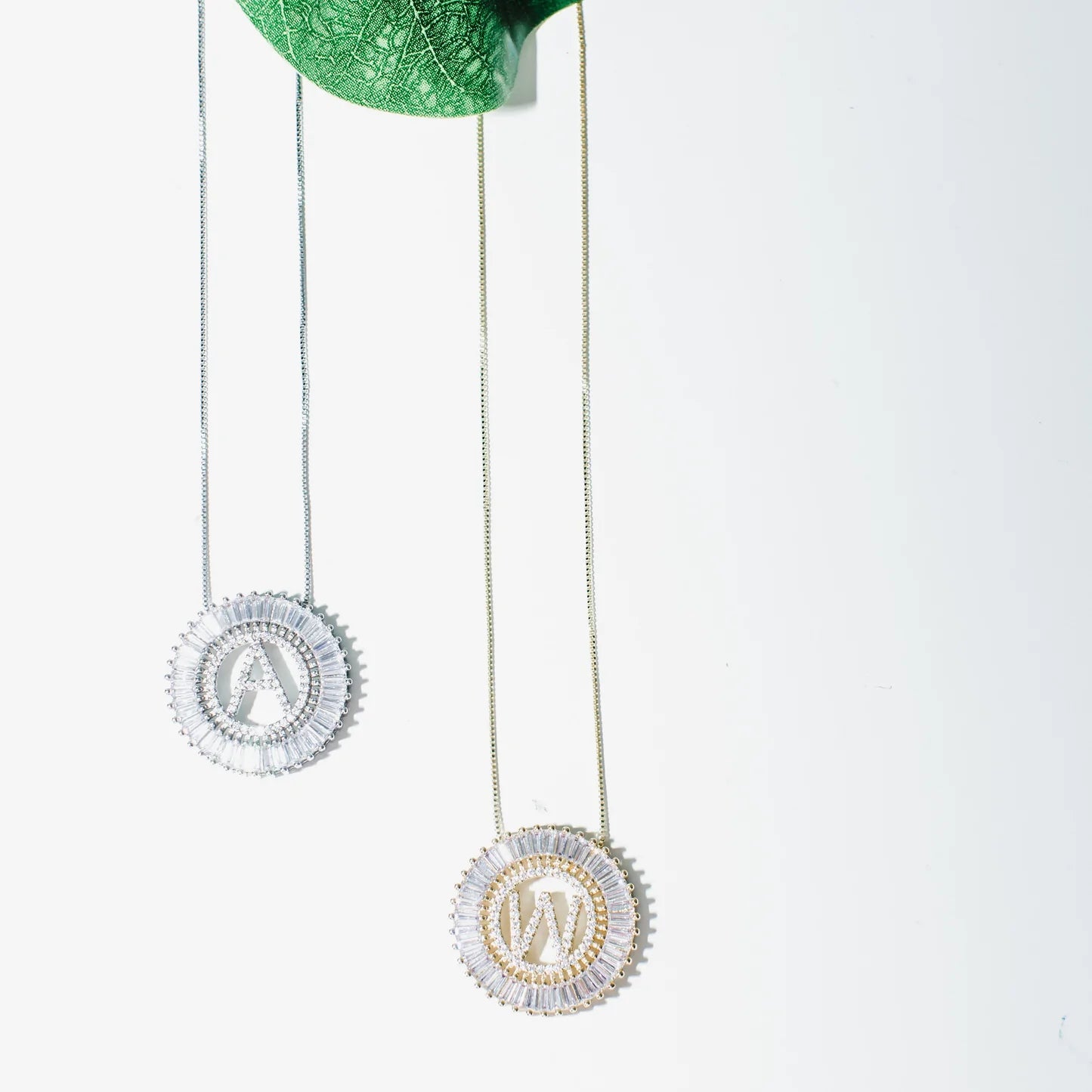 Initial Pendant Sunburst Necklace - Silver