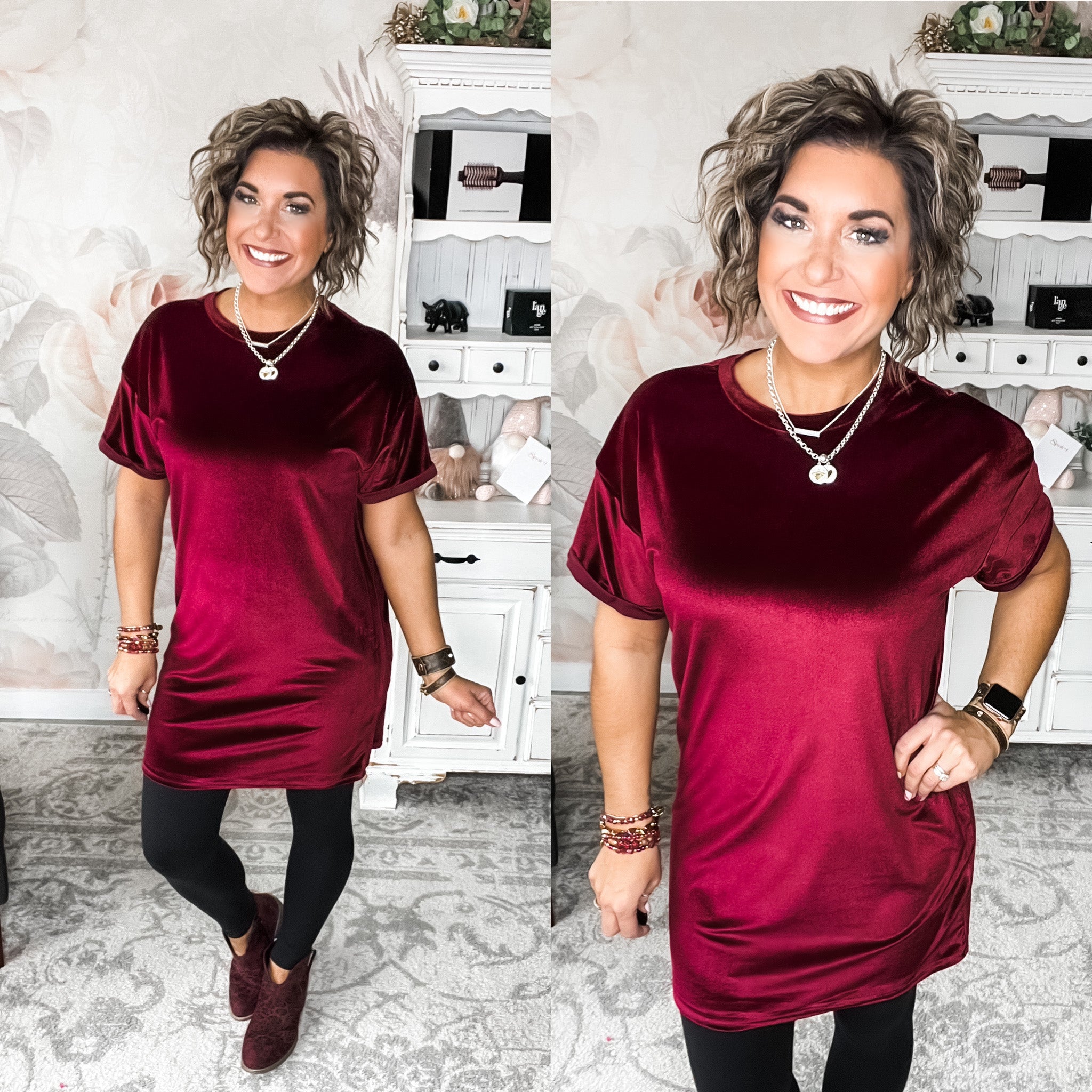 Perfect Memories Velvet Shirt Dress