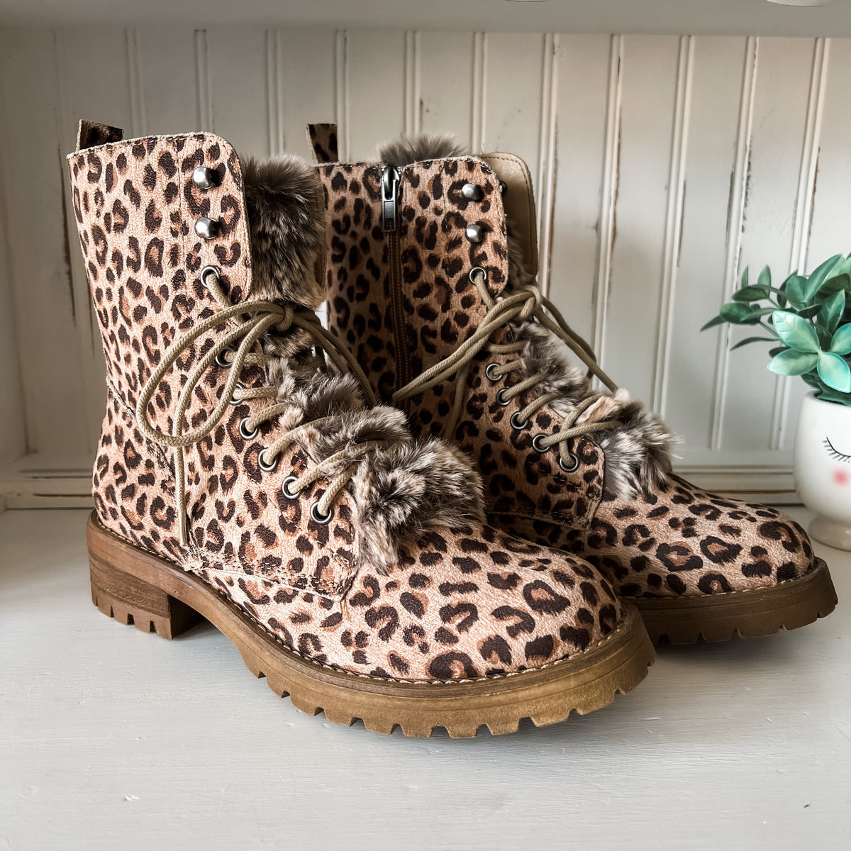 Farrah Boots - Tan Leopard