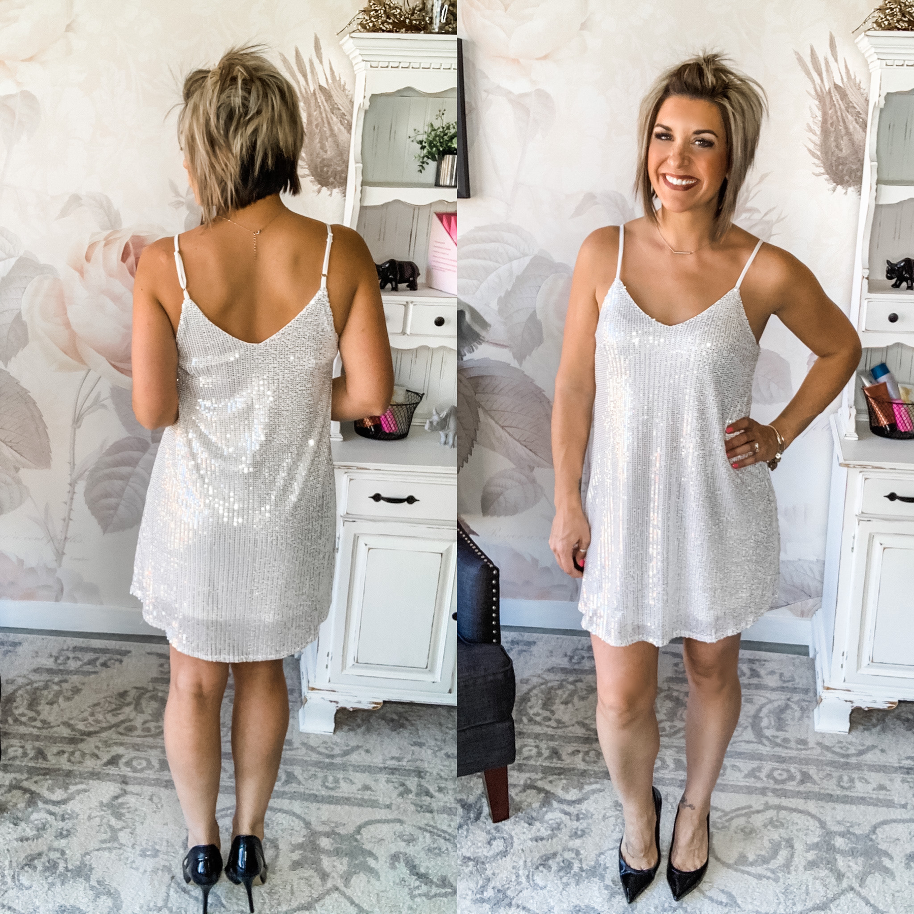 Dream On Silver Sequin Dress