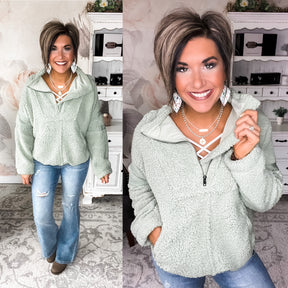 Ampersand Avenue Fluffy Pullover - Sage