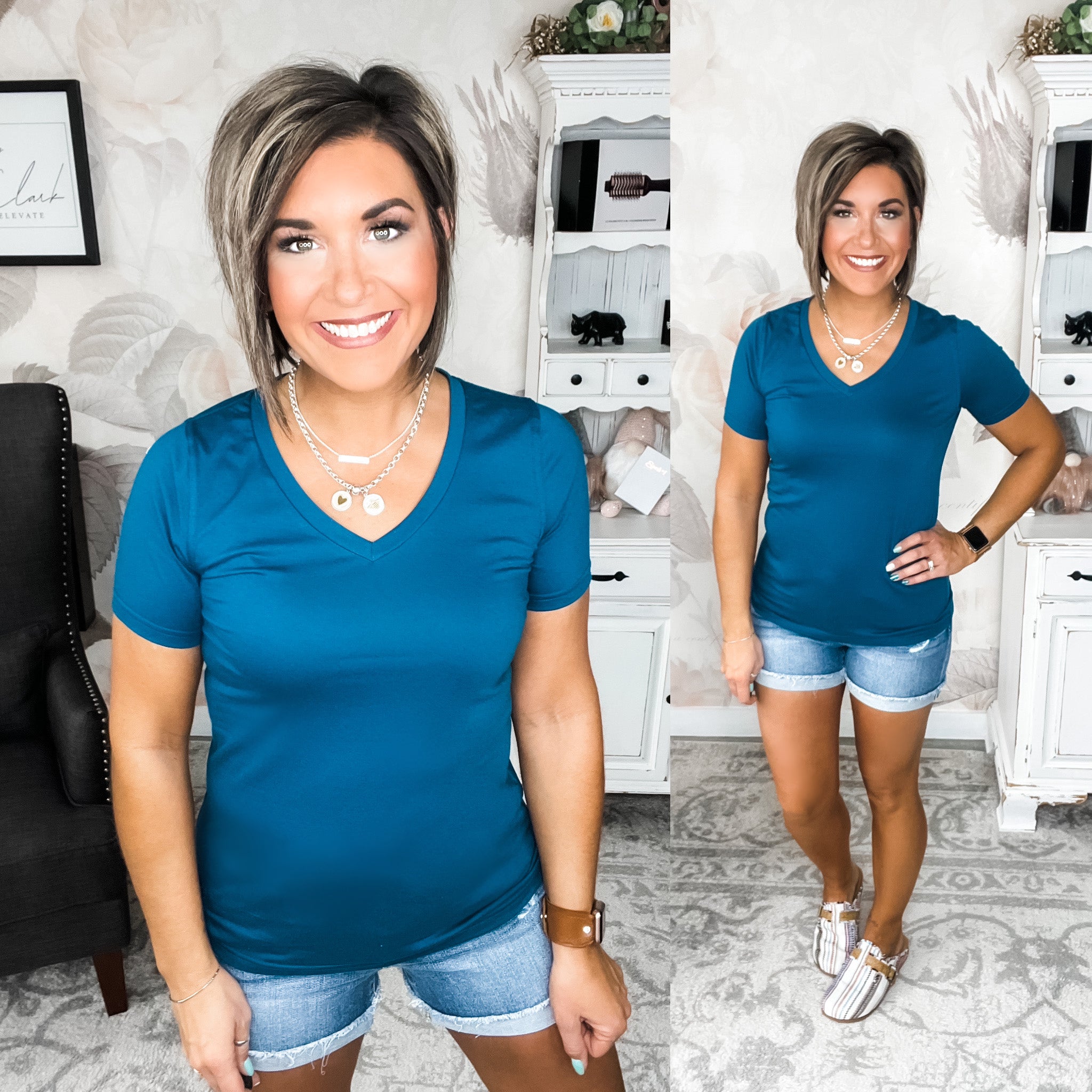 Ampersand Avenue Vneck Lulu Tee - Dark Blue