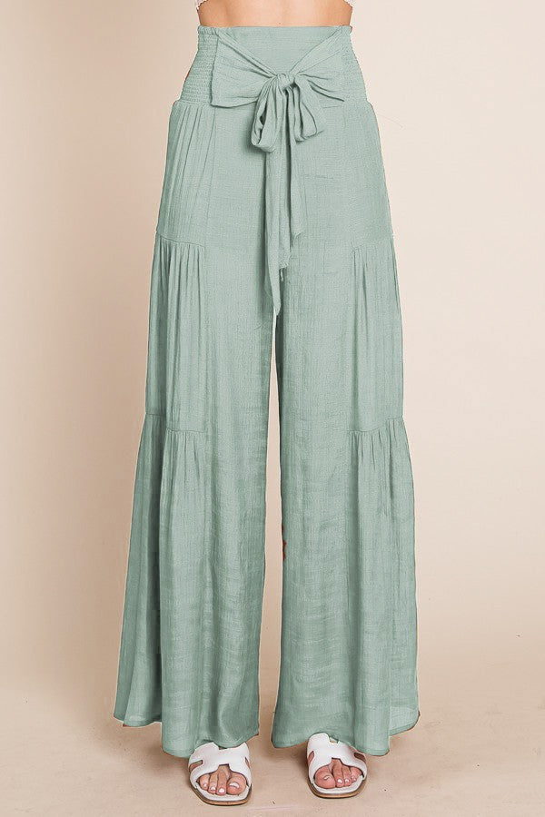 Tiered Boho Pants - Sage