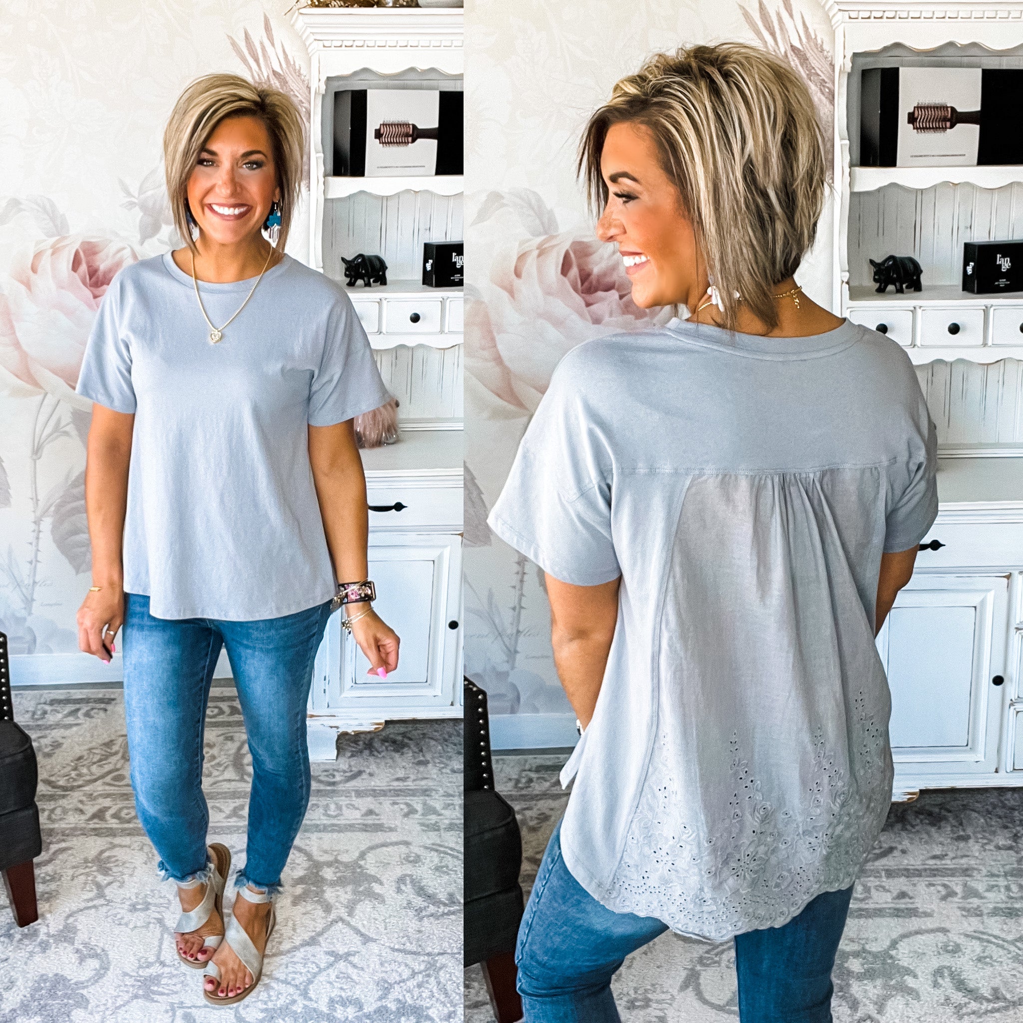 We Can Dance Eyelet Back Top