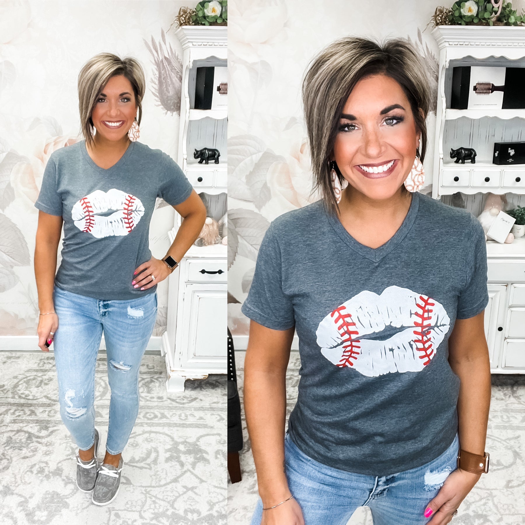 Baseball Lips Graphic Tee