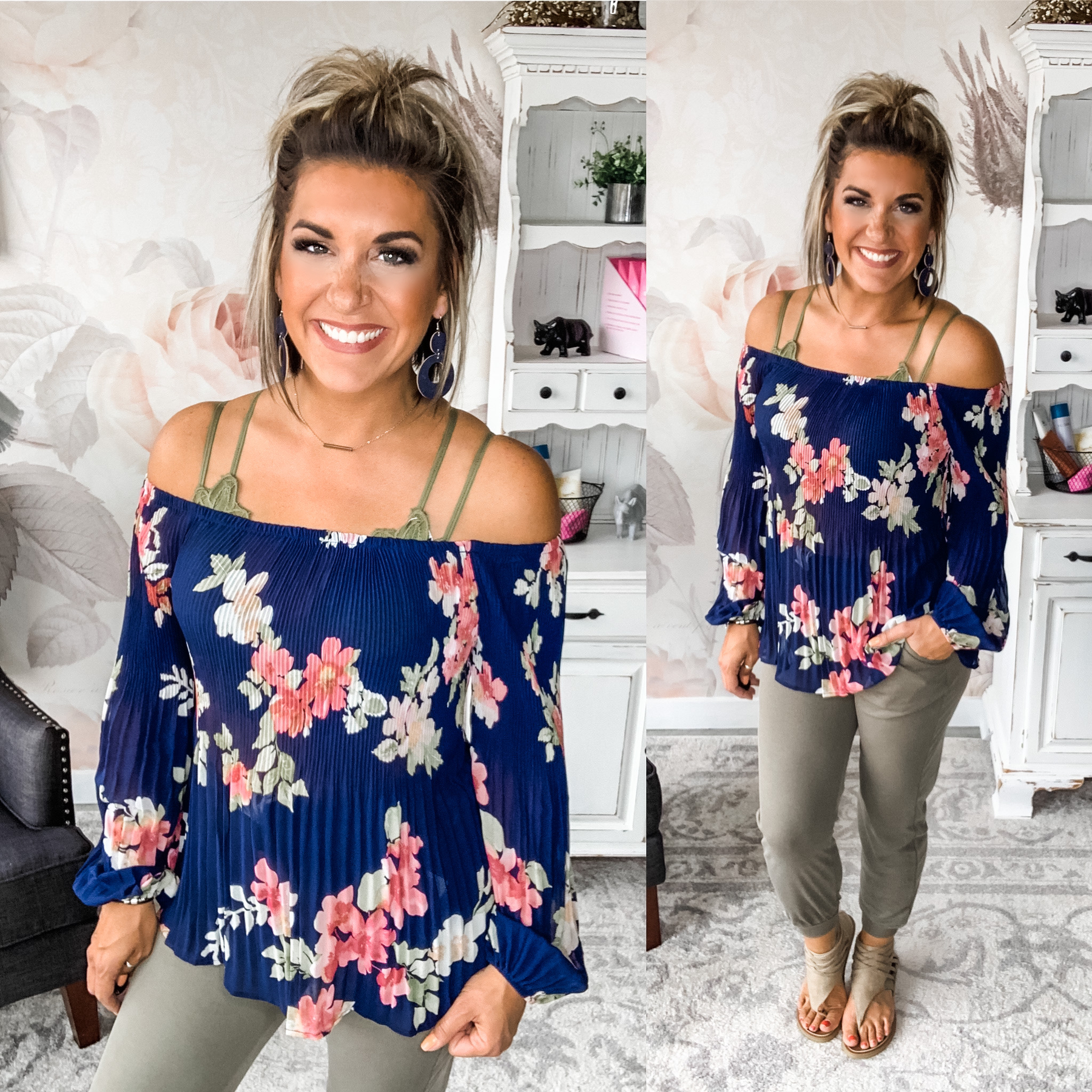 Hearts Divided Floral Blouse