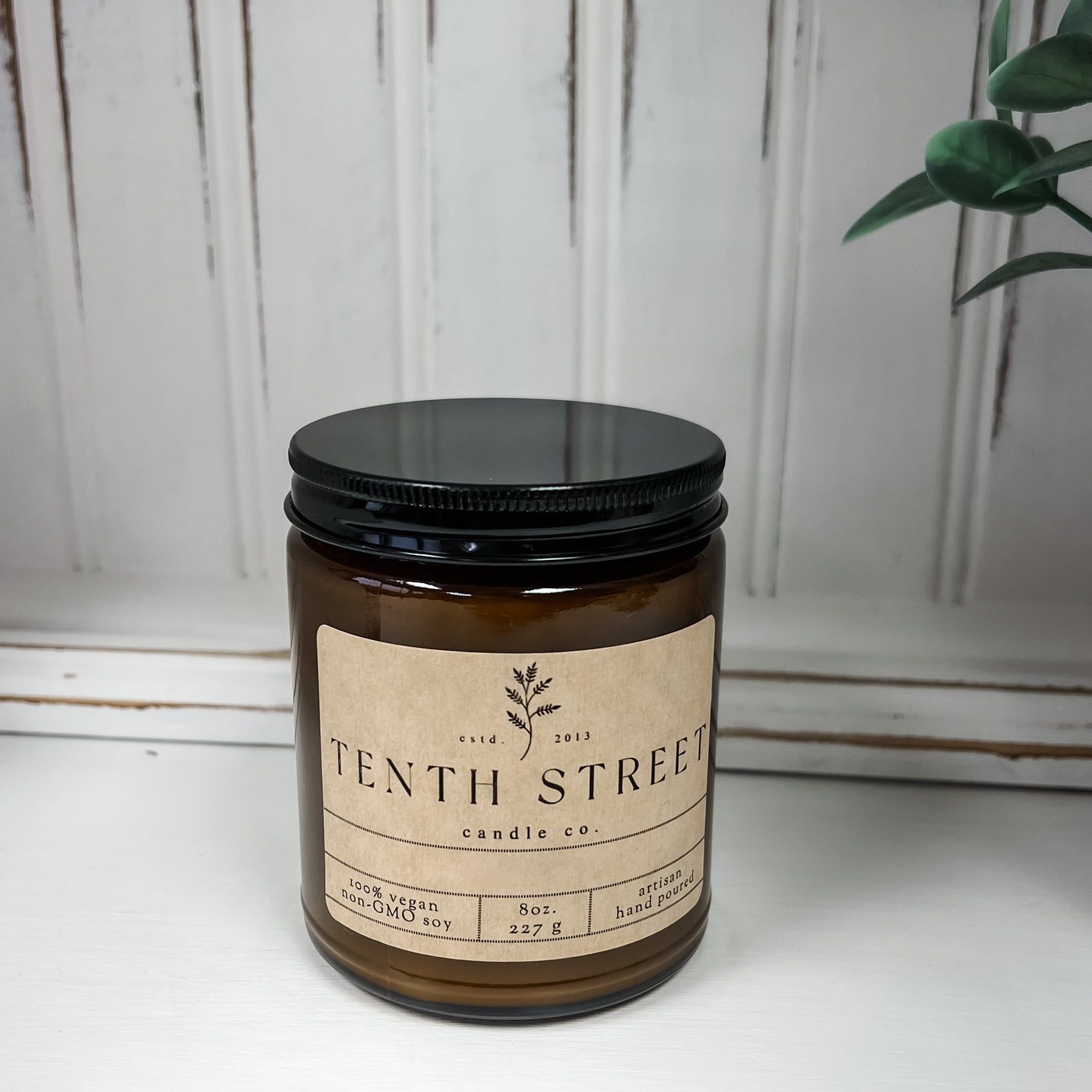 Tenth Street Candle Co. - Clean Cotton 8oz Amber Jar