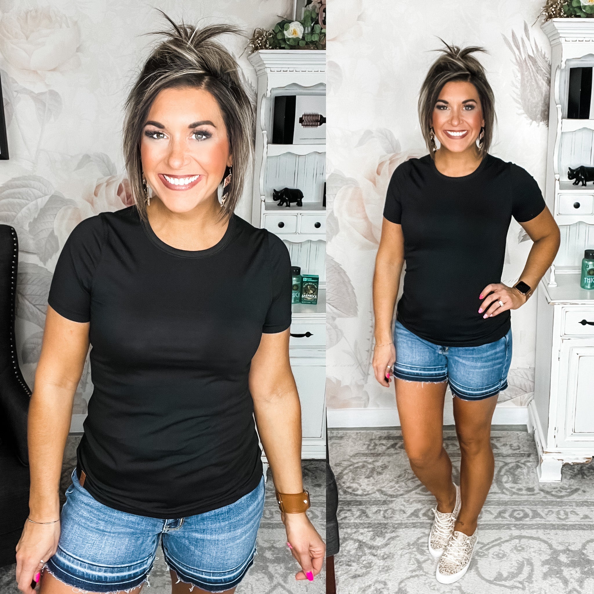 Ampersand Avenue Crew Neck Lulu Tee - Black