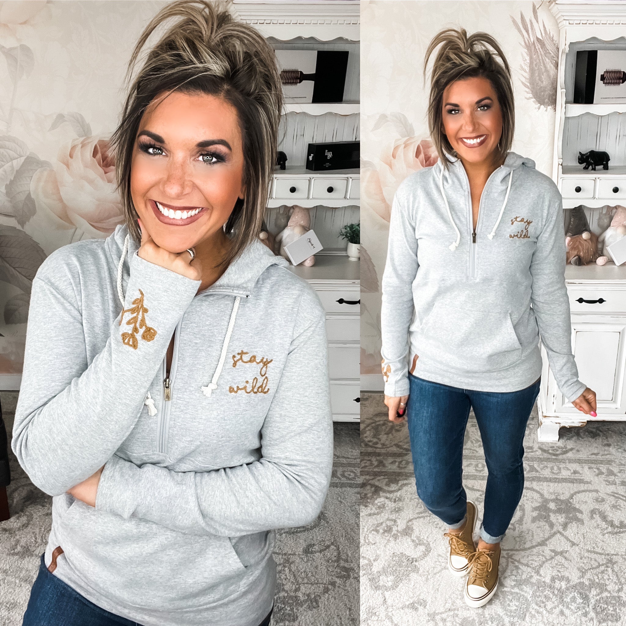 Ampersand Avenue - Halfzip Hoodie Stay Wild