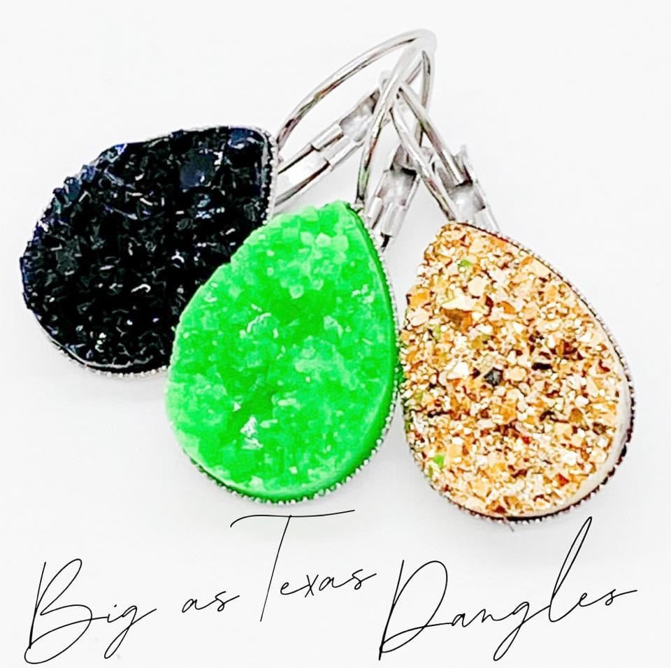 Big As Texas Teardrop Dangle Earrings - Gold