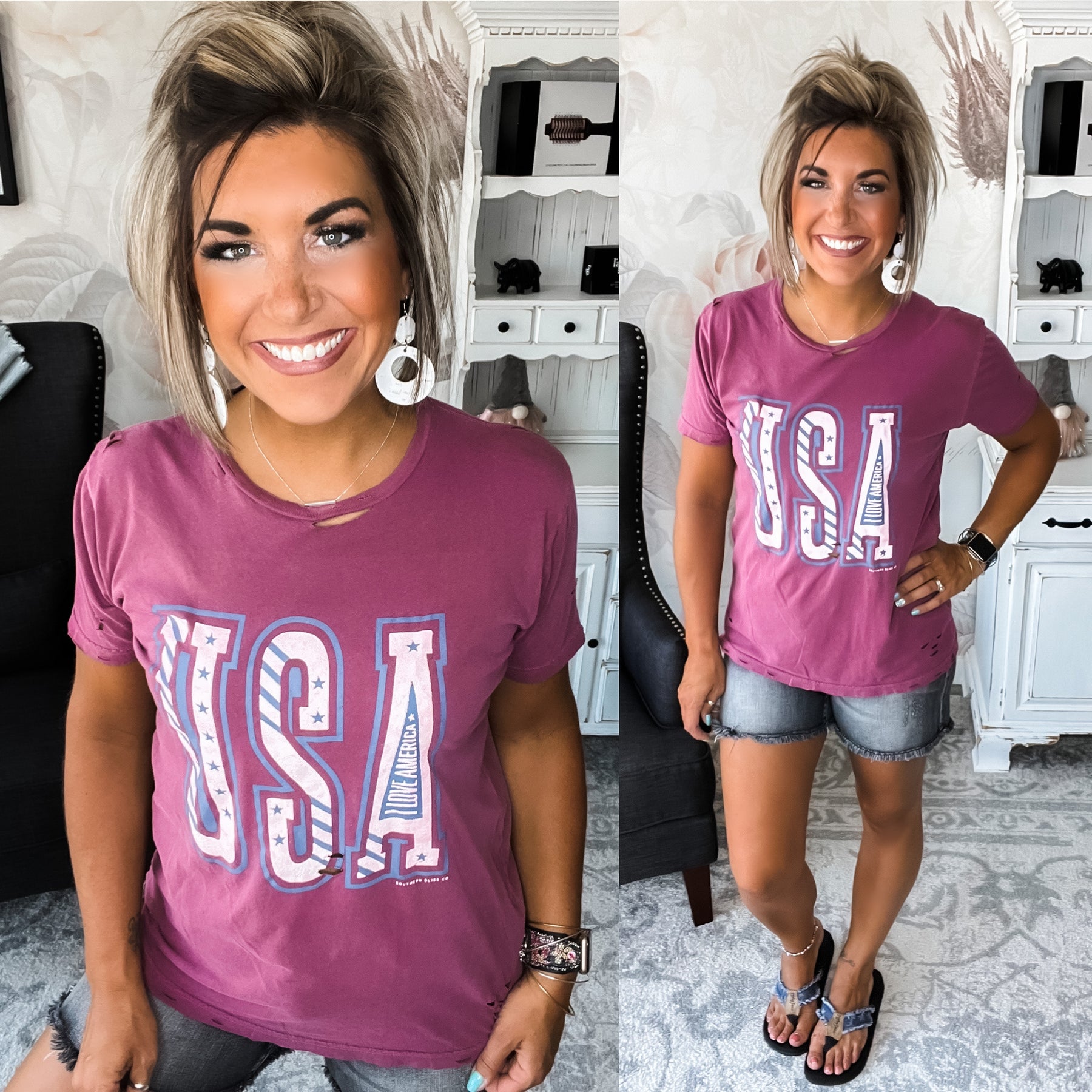 USA Destroyed Graphic Tee