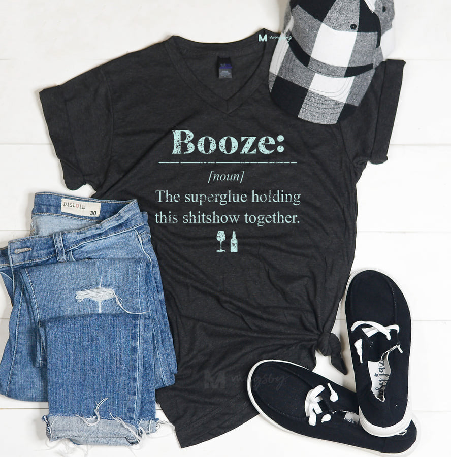 Booze Definition Graphic Tee - Charcoal