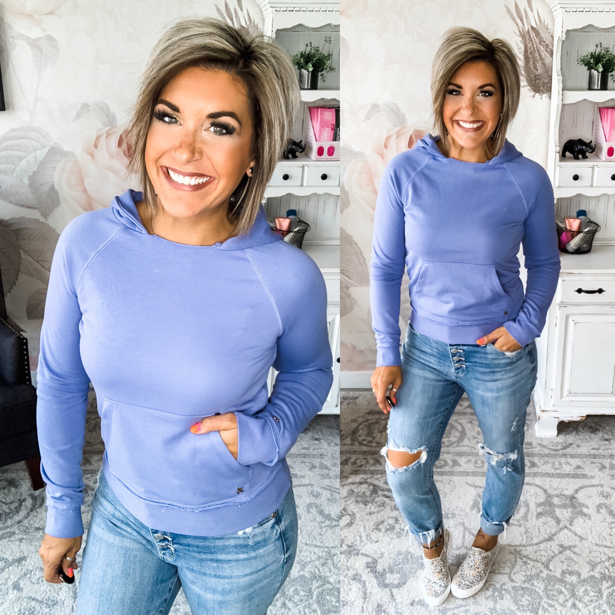 Ampersand Avenue Elevated Sweatshirt - Edge Periwinkle Promise